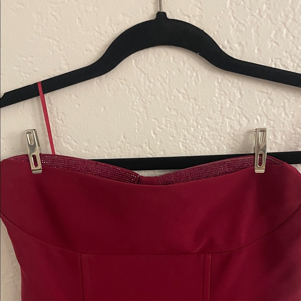 Elegant Strapless Red Dress